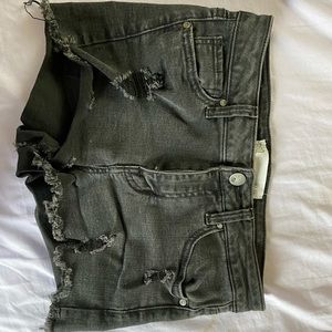 RSQ black ripped mid rise shorts (from Tilly’s)